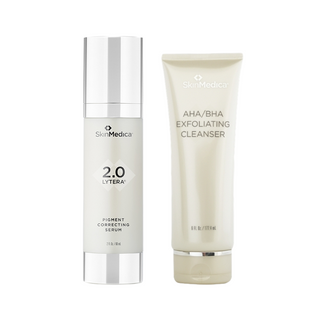 SkinMedica Lytera 2.0 Huyết thanh điều chỉnh sắc tố + Sữa rửa mặt tẩy tế bào chết AHA BHA