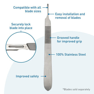 Dermaplaning Blade Handle Stainless Steel